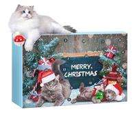 WEITING Jouet pour Chat Avent de Noël 2025 | Jouets pour Chaton 24 Jours | Calendrier de Compte à Rebours des Fêtes,Contre L'Ennui Maison Noël Fêtes Quotidiennes