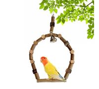 weiting Jouets de Cage à Oiseaux en Bois, Jouet Debout pour Oiseaux | Bâton de Cage en Bois pour mâcher,Décoration Cage à perroquets avec Crochet en métal pour calopsittes, perruches,