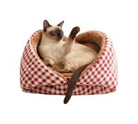 weiting Lit d'hiver Chien Et Chat,Amovible Et Pliable en Peluche Chaude - Maison d'hiver Chat Et Matelas De Sommeil Chien,pour Petites Moyennes Et Grandes Races Salon Chambre Garage pour Jouer Et Se