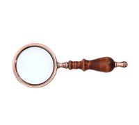 WEITING Loupe vintage - 10 x loupe - Loupe en laiton antique avec poignée en bois santal - Petits caractères pour la lecture, pour personnes âgées, malvoyantes, carte, inspection