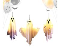 weiting Luminaire Fantôme d'halloween,Ensemble de Décor Effrayant avec Lumières Fantôme pour Extérieur | 3 Pièces Éclairage d'Ambiance Décoration Maison pour Chambre Salon Terrasse Porche Mur Jardin