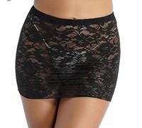 WEITING Mini-Jupe Transparente en Dentelle Noire Sexy pour Femmes, Sac Creux Transparent, Jupe de Hanche, Taille mi-Haute, Mini-Jupe à Taille élastique-Noir-Taille Unique