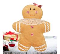 WEITING Oreiller Doudou en Forme de Bonhomme en Pain d Épices,Figurines De Noël en Pain D Épice Décoratives - Décoration Douce Pelucheuse Ornements Jouet pour Maison Chambre Canapé Anniversaire Fille