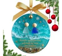 weiting Ornements d'Amitié pour Femmes - Pendentif Art Décoratif 2D en Acrylique Sapin De Noël - Pendentif Ami De La Maison | pour Collègues Femmes, Sac De Fêtes, Rétroviseur Auto, Mur, Fenêtre,