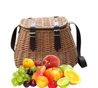 weiting Panier Pique-Nique - Panier Rangeur Tressé À La Main Avec Couvercle Pour Fruits,Organisateur Multifonction Pour Fête Extérieur Anniversaire | Action De Grâce