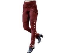 WEITING Pantalon Slim Gothique médiéval Steampunk en métal Pantalon Crayon Pantalon de Costume de Cosplay Taille Haute décontractée Mode Femme joggeurs-2-L