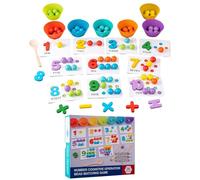 WEITING Perles Numériques d'apprentissage, Jouet de Perles à Compter avec Baguettes et Cuillères, Activité Tri Et Classement par Couleurs Développant La Reconnaissance des Chiffres