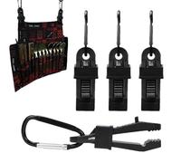 weiting Pinces Haute Résistance - Ensemble de 4 Pinces Ajustables Antivent pour Bannières - Attaches Antivent Toiles d',Destination Bâche, Auvent, Tente, Camping, Extérieur, Toile, Patio