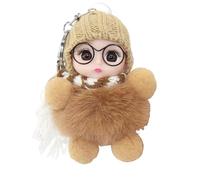 WEITING Porte-clés petite fille pour sac à dos, porte-clés pour filles | Joli pendentif décoratif pour sac de | aux grands yeux portant des lunettes, une écharpe, un chapeau pour garçons et filles,