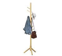 WEITING Portemanteau en Bois | Porte-Manteau Hall Tree,Support d'arbre à vêtements avec 8 Crochets pour Porte-Manteau sur Pied d'entrée