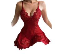 WEITING Pyjama vêtements de Lingerie Sexy pour Dames-Rouge-M