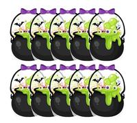 WEITING Sachet Transparent Halloween | 10 Pièces Sacs Cadeaux Refermables pour Friandises - Fournitures de Fête | pour Événements Scolaires Cadeaux et Collecte de Friandises Automnales