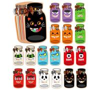 weiting Sacs À Bonbons Halloween Petit Format | Cartes En Forme De Pot Et Sachets Pour Halloween,Projets de Bricolage Pochette à Collations Pratiques pour Sucettes, Gelée, Chocolat et Petits Jouets
