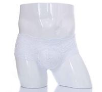WEITING sous-vêtements en Dentelle pour Hommes Boxer sous-vêtements Transparents Ultra-Minces pour Hommes Boxer-Blanc, XXXL