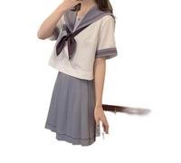 WEITING Style Japonais coréen Mignon Nouveau 2 pièces Ensemble Femmes étudiant JK Uniforme Culture Marin Haut Cosplay Costumes Filles plissée Marin Jupe-A Ligne-M