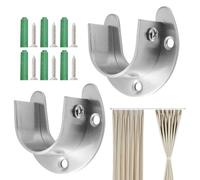 WEITING Support de Tringle de Placard - Extrémité Acier Inoxydable 32 mm Lourd Duty,Support de Traverse 2 Pièces - pour Vêtements Buanderie Chambre Appartement Dortoir Maison Fenêtre