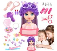 WEITING Tête de pour Maquillage et Coiffure,Jouet Tête à Coiffer avec Accessoires Cheveux | Set Salon de Beauté 31 Pièces avec Accessoires de Déguisement pour et Jeu de