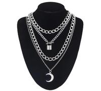 WEITING Y2k E Girl Collier ras du cou avec chaîne superposée Style gothique années 2000 Argenté
