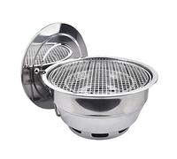 WEITINGKKK Barbecue Portable, Barbecue au Charbon de Bois en Acier Inoxydable Multicolore 34 cm x 18 cm(A)