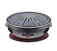 WEITINGKKK Barbecue Portable, Barbecue au Charbon de Bois en Fonte sans fumée avec Plateau en Bois Multicolore 32 cm x 10,5 cm for Camping et Pique-Nique(N)