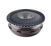 WEITINGKKK Barbecue Portable, Barbecue coréen sans fumée au Charbon de Bois, Plaque galvanisée en Pierre Maifan 34,5 x 13 cm, for 6 à 8 Personnes, Multicolore(B)
