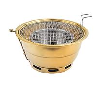 WEITINGKKK Barbecue Portable, Barbecue fumoir à Charbon de Bois en Acier Inoxydable avec Couvercle et bac à Charbon 34 x 17 cm for 6 à 10 Personnes(A)