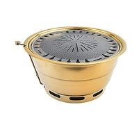 WEITINGKKK Barbecue Portable, Barbecue fumoir à Charbon de Bois en Acier Inoxydable avec Couvercle et bac à Charbon 34 x 17 cm for 6 à 10 Personnes(E)