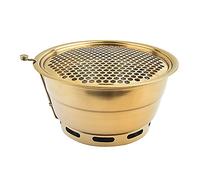 WEITINGKKK Barbecue Portable, Barbecue fumoir à Charbon de Bois en Acier Inoxydable avec Couvercle et bac à Charbon 34 x 17 cm for 6 à 10 Personnes(I)