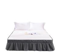 WEITINGKKK Cache-sommier à volants avec ceinture élastique double couche, tissu infroissable et résistant à la décoloration, chute de 38,1 et 45,7 cm, multicolore, plusieurs tailles (gris foncé, 120 x