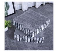 WEITINGKKK Carreaux en Mousse à emboîtement Tapis en Peluche, Lot de 12 Tapis en Mousse EVA Souple à Poils Longs, Tapis d'exercice et de Jeu for Chambres à Coucher, Salon, Chambre à Coucher.(Gray)