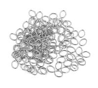WEITINGKKK Connecteur Circulaire, 200pcs 3/4/5/6/7/8/10mm Stainless Steel DIY Jewelry Findings Open Single Loops Jump Rings;for Jewelry Making(Oval 0.7x4.5x6)