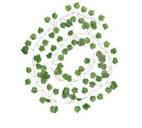 WEITINGKKK Couronne Artificielle, Fausse Vigne, Guirlande de Feuilles de Lierre artificielles suspendues, 2 m, décoration Murale Verte for Mariage(C)