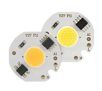 WEITINGKKK Lampe à puce LED, Lot de 2 puces LED COB 220 V 3 W-12 W, circuit intégré intelligent sans pilote for projecteur, downlight, DIY, multicolore(Warm White,220V 9W)
