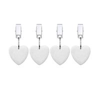 WEITINGKKK Pinces pour Nappe, Lot de 4 Poids Nappe, Support à Clip Fixation en Pierre marbre Multicolore(White)