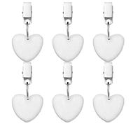 WEITINGKKK Pinces pour Nappe, Pinces à Nappe Extérieure Forme Coeur Marbre Acier Inoxydable Blanc Paquet De 6