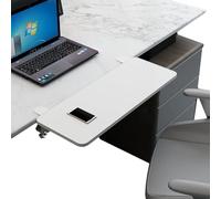WEITINGKKK Plateau à Clavier sous Le Bureau, Pince d'extension de Plate-Forme de Clavier sur Le Plateau de Clavier, Support de Clavier d'ordinateur, Facile à Installer(White,65 * 25CM)
