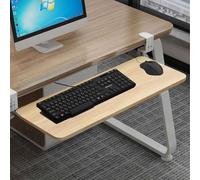 WEITINGKKK Plateau à Clavier sous Le Bureau, Plateau de Clavier Coulissant, Plateau de Clavier à Clipser sous Le Bureau, Pas Besoin de percer(Light Walnut 75 * 25cm)