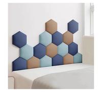 WEITINGKKK Rembourrage Mural, Lot de 17 Panneaux de tête de lit rembourrés hexagonaux 3D, Autocollants, Multicolores, Plusieurs Tailles(Dark Blue,150x87cm)