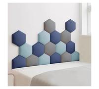 WEITINGKKK Rembourrage Mural, Lot de 17 Panneaux de tête de lit rembourrés hexagonaux 3D, Autocollants, Multicolores, Plusieurs Tailles(Light Blue,180x105cm)