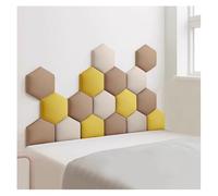 WEITINGKKK Rembourrage Mural, Lot de 17 Panneaux muraux rembourrés en Tissu Multicolore Auto-adhésif, Plusieurs Tailles(Gold,150x87cm)