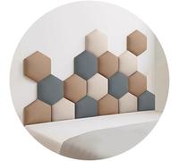 WEITINGKKK Rembourrage Mural, Panneaux muraux rembourrés Auto-adhésifs 3D for tête de lit, Chambre d'enfant, Multicolores, Plusieurs Tailles, 17 pièces(Brown,180x105cm)