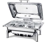 WEITOL Chauffe-Aliments électrique pour Serveur de Buffet pour événements de Restauration - Radiateur Alimentaire pour Buffet de fête, Ensemble de Buffet rectangulaire à Dessus Roulant, marmite à e
