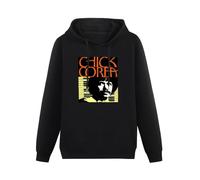 WeiToLnb Adult Hoody Chick Corea Print Hooded Black Sweater 3XL