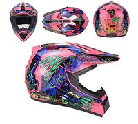 WEITY Casque de moto intégral pour jeunes, casque de moto tout-terrain MX ATV scooter pour hommes et femmes adultes, certification DOT (Pink,M)