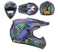 WEITY Casque de moto intégral pour jeunes, casque de moto tout-terrain MX ATV scooter pour hommes et femmes adultes, certification DOT (black,L)