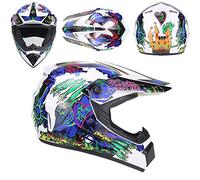 WEITY Casque de moto intégral pour jeunes, casque de moto tout-terrain MX ATV scooter pour hommes et femmes adultes, certification DOT (white,S)
