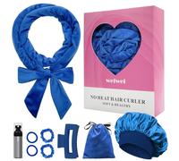 weiwei Velours Bigoudis Boucle Doux pour le Sommeil, Extra-longue Boucleur de Cheveux sans Chaleur, Heatless Hair Curlers Kit pour Cheveux Moyens et Longs, Bleu