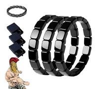 WEIWOGU Bracelet en hématite Korvos, bracelet en hématite Hemys pour homme, une façon naturelle de retrouver votre virilité, inspiré des généraux romains et des guerriers vikings (3pcs)