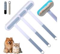 WEIWOGU Brosse dépilatoire multifonctionnelle, Brosse de Nettoyage réutilisable pour Poils d'animaux - Design Double Face avec Long Manche, 3 en 1 pour Chiens et Chats (3)