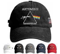 WEIWOGU Casquette commémorative Artemis II Dark Side of The Moon, Chapeau de Mission Lunaire, Chapeaux de Mission Spatiale Retour à la Lune (#A)